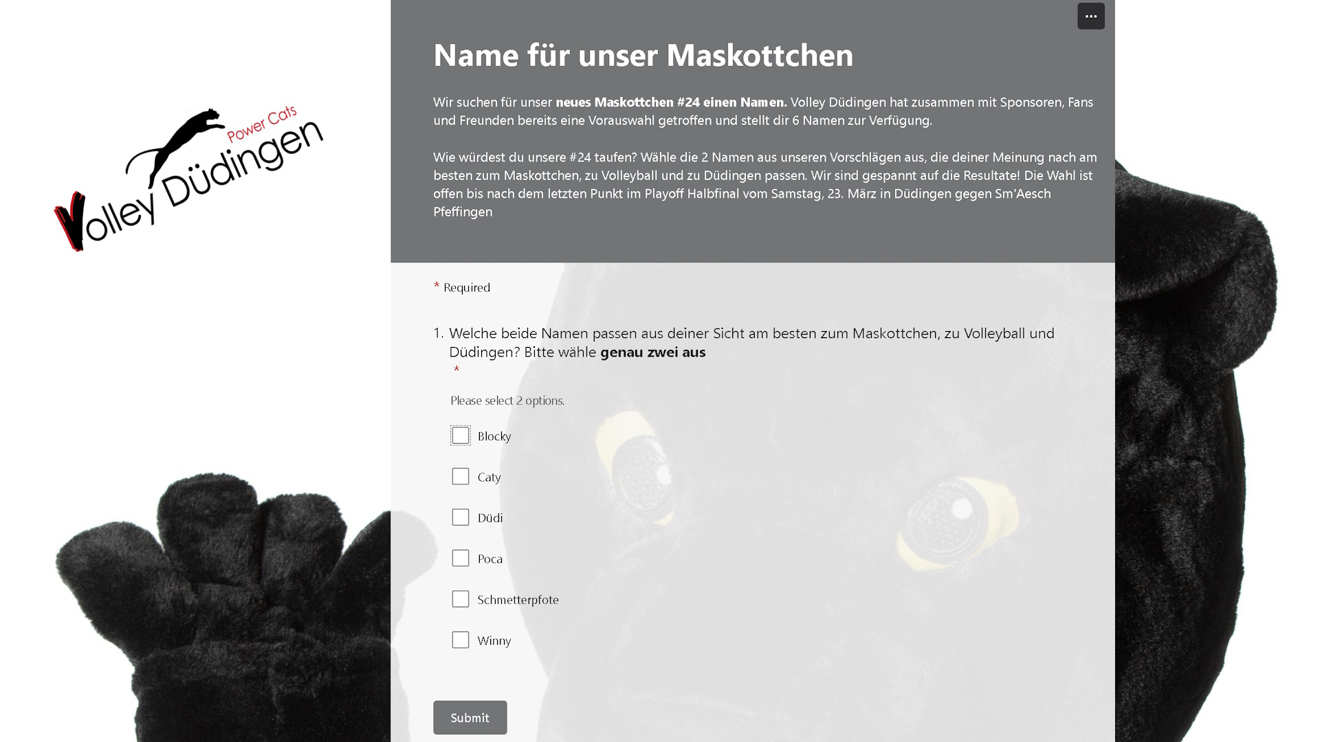 Name für unser Maskottchen 