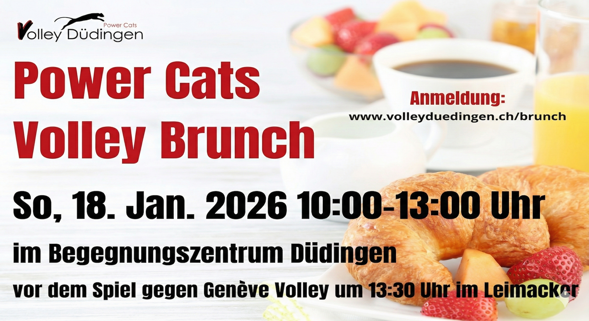 Jetzt anmelden! Volley Brunch am Sonntag, 18. Januar 2026