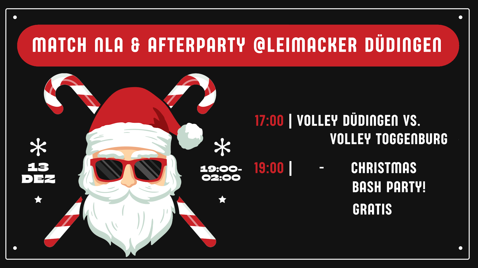 Christmas Bash am 13. Dezember ab 19.00 Uhr